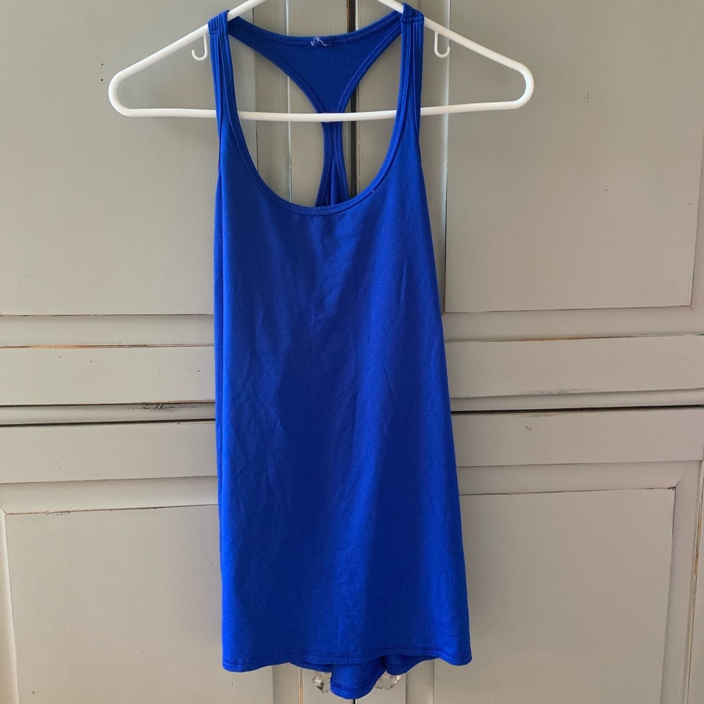 Royal blue racerback workout tank